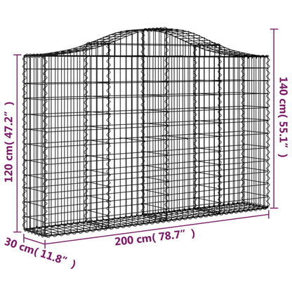 vidaXL Gabion Basket Arched Gabion Basket Planter for Flower Galvanized Iron-3
