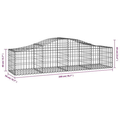 vidaXL Gabion Basket Arched Gabion Basket Planter for Flower Galvanized Iron-3