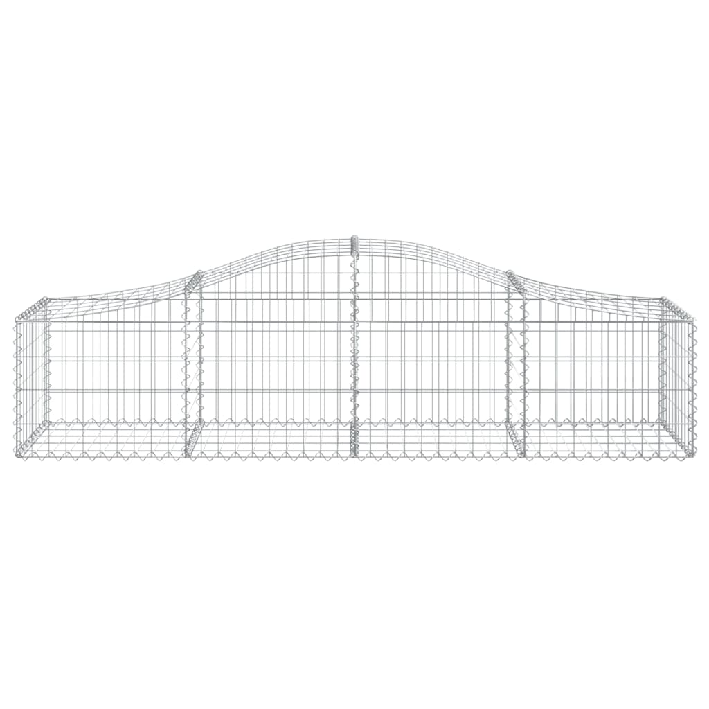 vidaXL Gabion Basket Arched Gabion Basket Planter for Flower Galvanized Iron-4