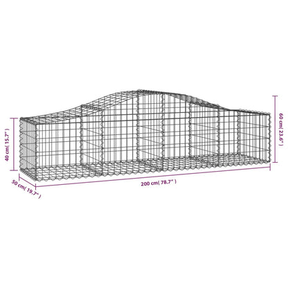 vidaXL Gabion Basket Arched Gabion Basket Planter for Flower Galvanized Iron-3