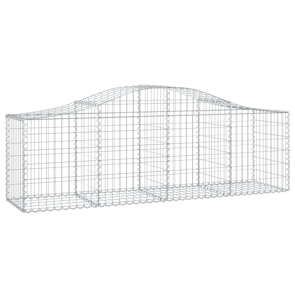vidaXL Gabion Basket Arched Gabion Basket Planter for Flower Galvanized Iron-0