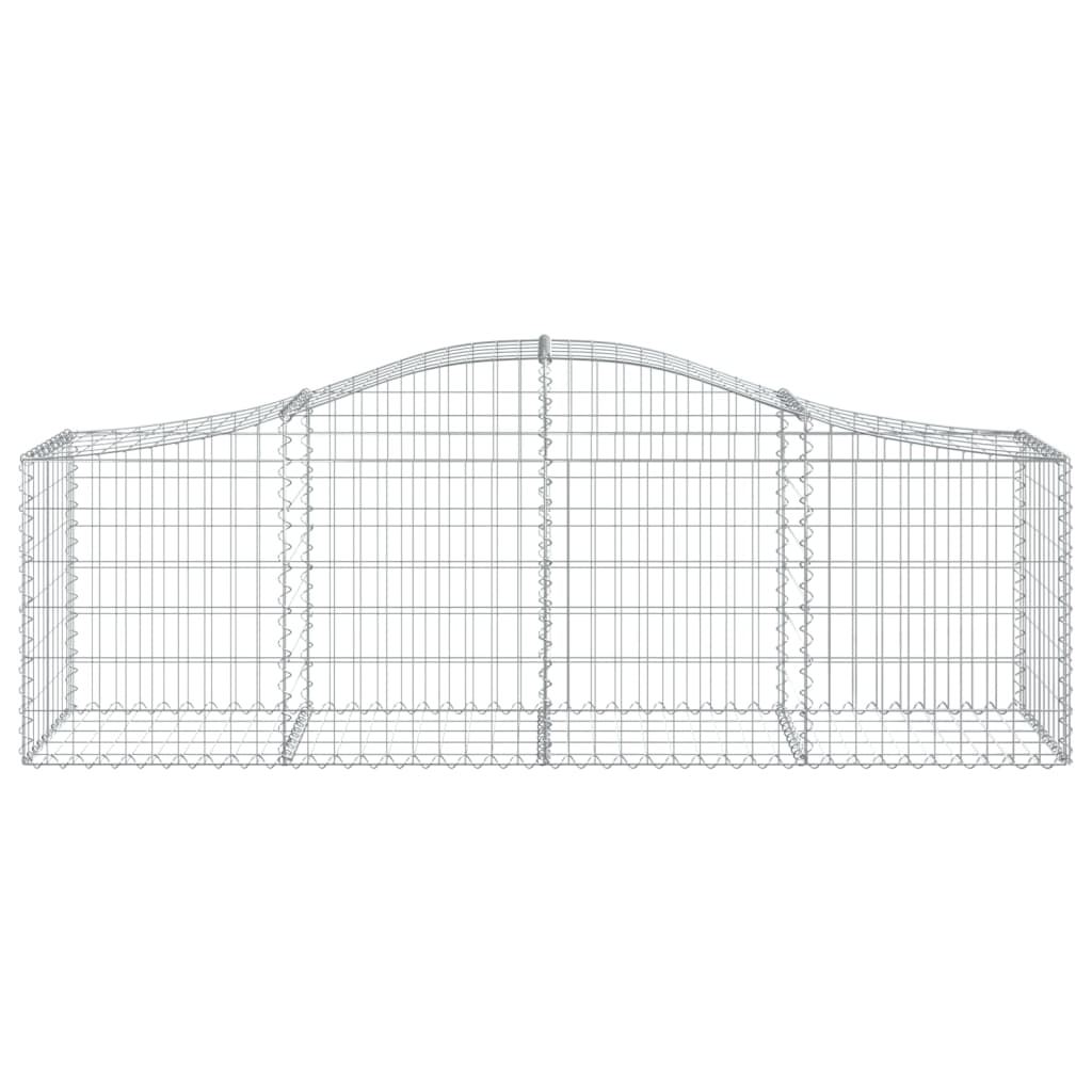 vidaXL Gabion Basket Arched Gabion Basket Planter for Flower Galvanized Iron-4