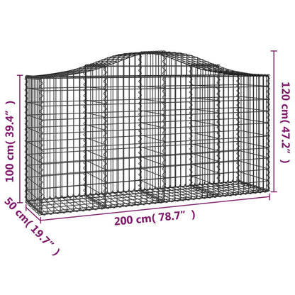 vidaXL Gabion Basket Arched Gabion Basket Planter for Flower Galvanized Iron-3