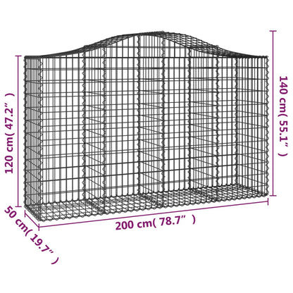 vidaXL Gabion Basket Arched Gabion Basket Planter for Flower Galvanized Iron-4