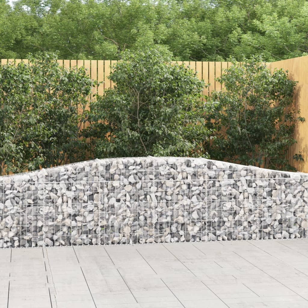 vidaXL Gabion Basket Arched Gabion Basket Planter for Flower Galvanized Iron-2