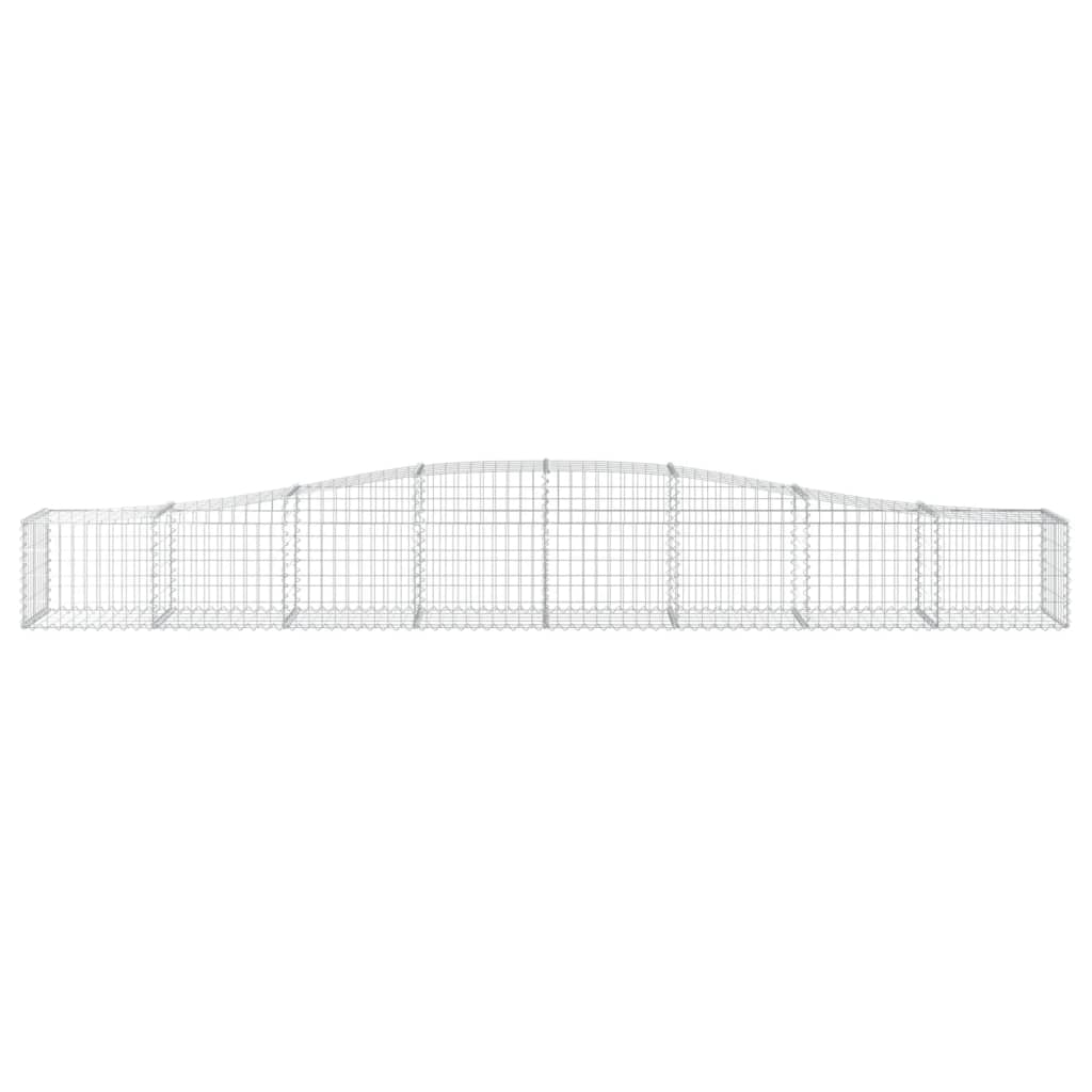 vidaXL Gabion Basket Arched Gabion Basket Planter for Flower Galvanized Iron-4