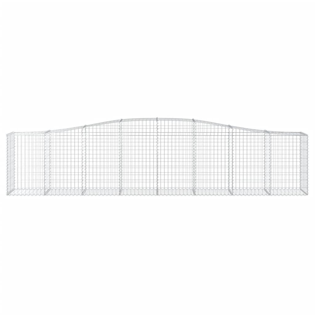 vidaXL Gabion Basket Arched Gabion Basket Planter for Flower Galvanized Iron-4