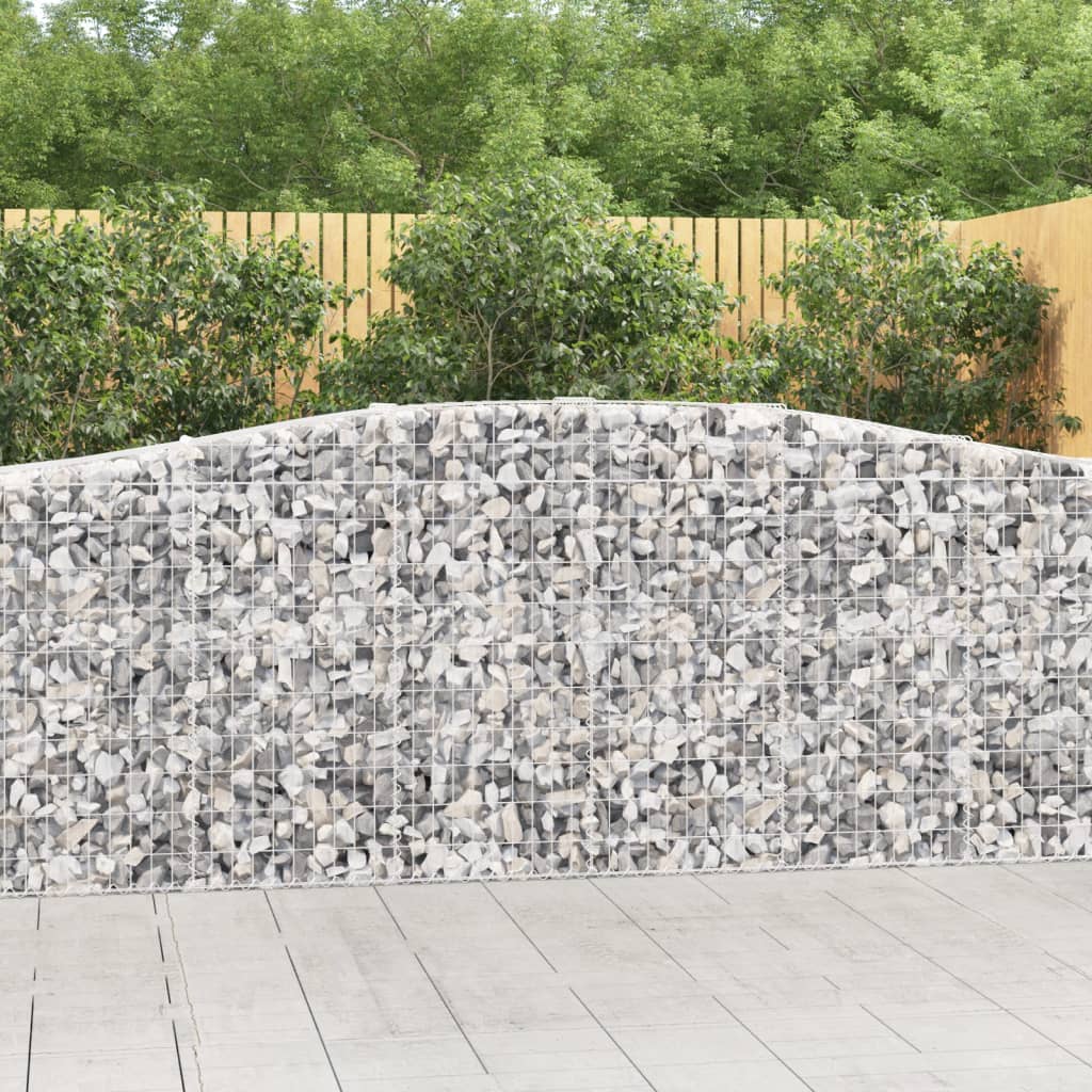 vidaXL Gabion Basket Arched Gabion Basket Planter for Flower Galvanized Iron-2