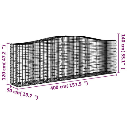 vidaXL Gabion Basket Arched Gabion Basket Planter for Flower Galvanized Iron-3
