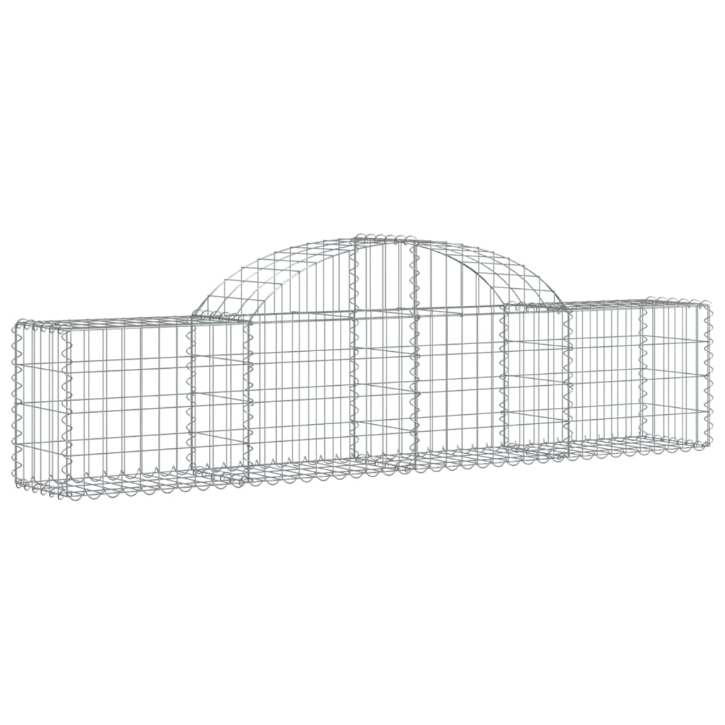 vidaXL Arched Gabion Baskets 2 pcs 78.7"x11.8"x15.7"/23.6" Galvanized Iron-2