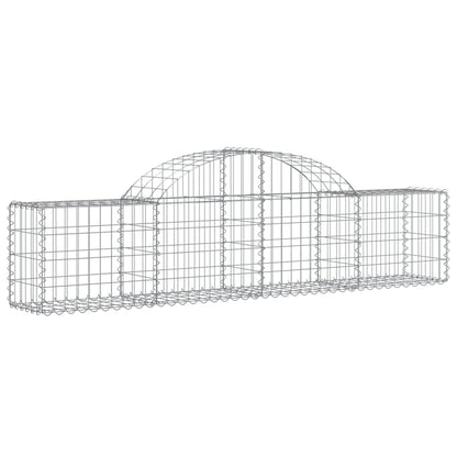 vidaXL Arched Gabion Baskets 2 pcs 78.7"x11.8"x15.7"/23.6" Galvanized Iron-2