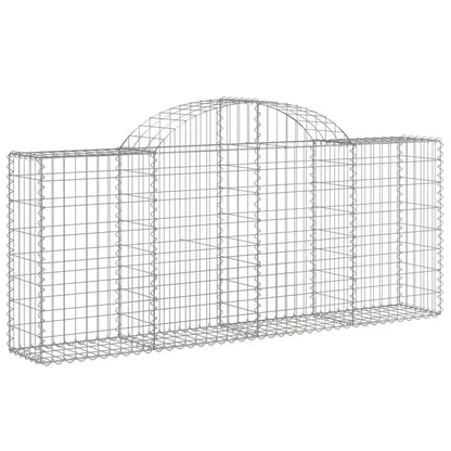 vidaXL Arched Gabion Baskets 2 pcs 78.7"x11.8"x31.5"/39.4" Galvanized Iron-2