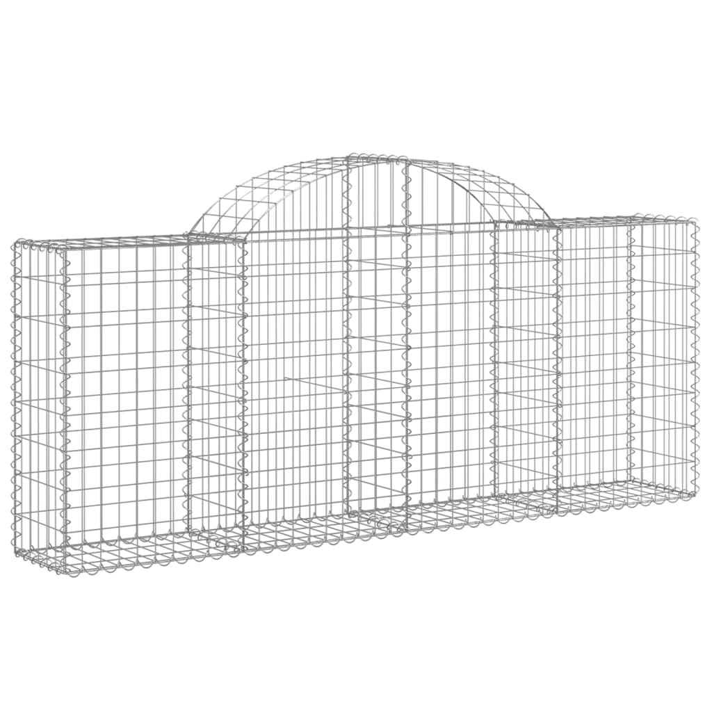 vidaXL Arched Gabion Baskets 3 pcs 78.7"x11.8"x31.5"/39.4" Galvanized Iron-0