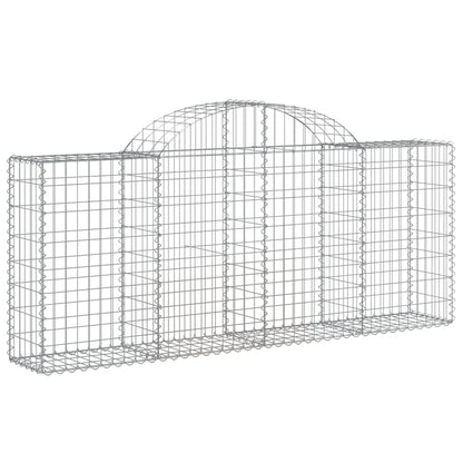 vidaXL Arched Gabion Baskets 3 pcs 78.7"x11.8"x31.5"/39.4" Galvanized Iron-0