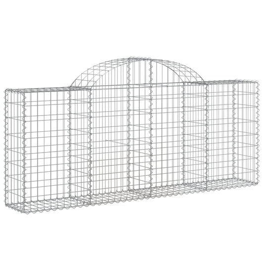 vidaXL Arched Gabion Baskets 3 pcs 78.7"x11.8"x31.5"/39.4" Galvanized Iron-0