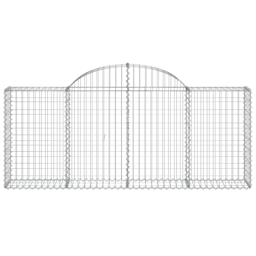 vidaXL Arched Gabion Baskets 3 pcs 78.7"x11.8"x31.5"/39.4" Galvanized Iron-4