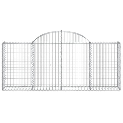 vidaXL Arched Gabion Baskets 3 pcs 78.7"x11.8"x31.5"/39.4" Galvanized Iron-4
