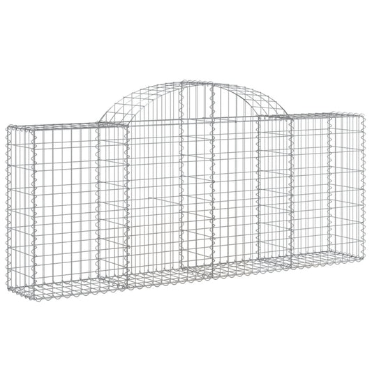 vidaXL Arched Gabion Baskets 8 pcs 78.7"x11.8"x31.5"/39.4" Galvanized Iron-0