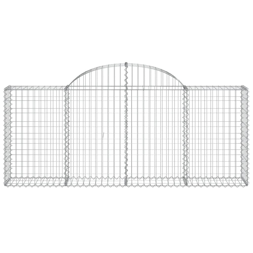 vidaXL Arched Gabion Baskets 8 pcs 78.7"x11.8"x31.5"/39.4" Galvanized Iron-4