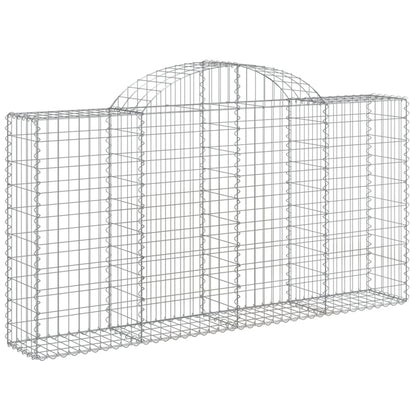 vidaXL Arched Gabion Baskets 4 pcs 78.7"x11.8"x39.4"/47.2" Galvanized Iron-2