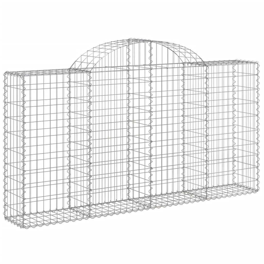 vidaXL Arched Gabion Baskets 7 pcs 78.7"x11.8"x39.4"/47.2" Galvanized Iron