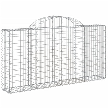 vidaXL Arched Gabion Baskets 7 pcs 78.7"x11.8"x39.4"/47.2" Galvanized Iron