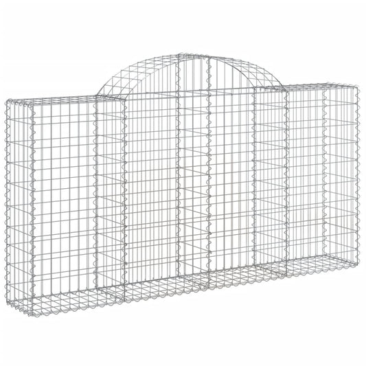 vidaXL Arched Gabion Baskets 7 pcs 78.7"x11.8"x39.4"/47.2" Galvanized Iron