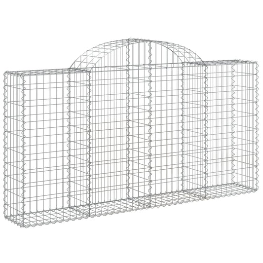vidaXL Arched Gabion Baskets 8 pcs 78.7"x11.8"x39.4"/47.2" Galvanized Iron-0