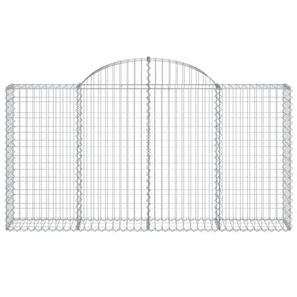 vidaXL Arched Gabion Baskets 8 pcs 78.7"x11.8"x39.4"/47.2" Galvanized Iron-4