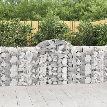 vidaXL Arched Gabion Baskets 8 pcs 78.7"x11.8"x39.4"/47.2" Galvanized Iron-2