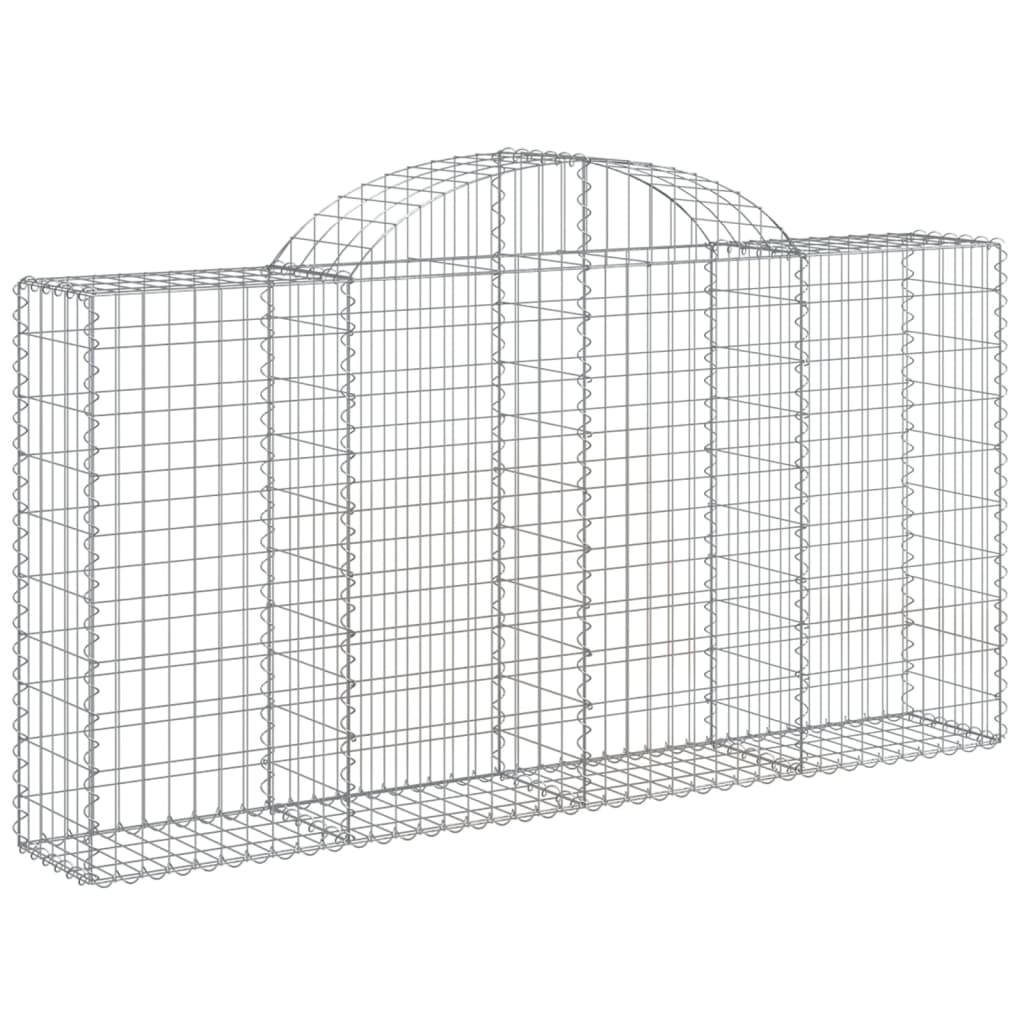 vidaXL Arched Gabion Baskets 9 pcs 78.7"x11.8"x39.4"/47.2" Galvanized Iron-0