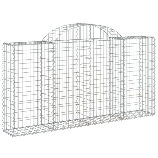 vidaXL Arched Gabion Baskets 9 pcs 78.7"x11.8"x39.4"/47.2" Galvanized Iron-0