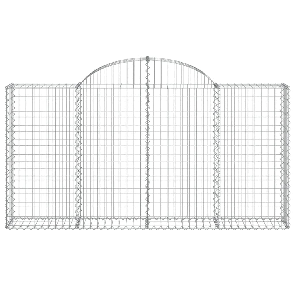 vidaXL Arched Gabion Baskets 9 pcs 78.7"x11.8"x39.4"/47.2" Galvanized Iron-4