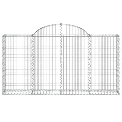 vidaXL Arched Gabion Baskets 9 pcs 78.7"x11.8"x39.4"/47.2" Galvanized Iron-4