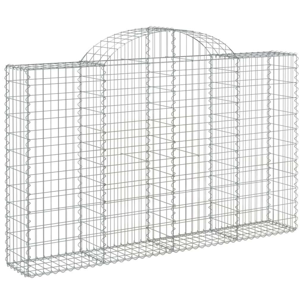 vidaXL Arched Gabion Baskets 4 pcs 78.7"x11.8"x47.2"/55.1" Galvanized Iron-0
