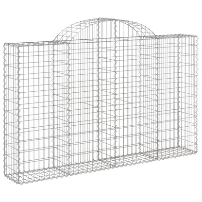 vidaXL Arched Gabion Baskets 4 pcs 78.7"x11.8"x47.2"/55.1" Galvanized Iron-0