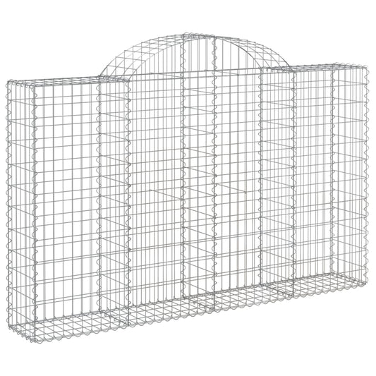 vidaXL Arched Gabion Baskets 4 pcs 78.7"x11.8"x47.2"/55.1" Galvanized Iron-0