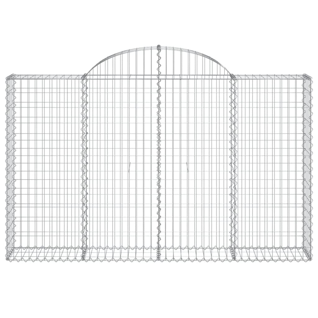 vidaXL Arched Gabion Baskets 4 pcs 78.7"x11.8"x47.2"/55.1" Galvanized Iron-4