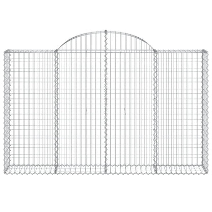 vidaXL Arched Gabion Baskets 4 pcs 78.7"x11.8"x47.2"/55.1" Galvanized Iron-4