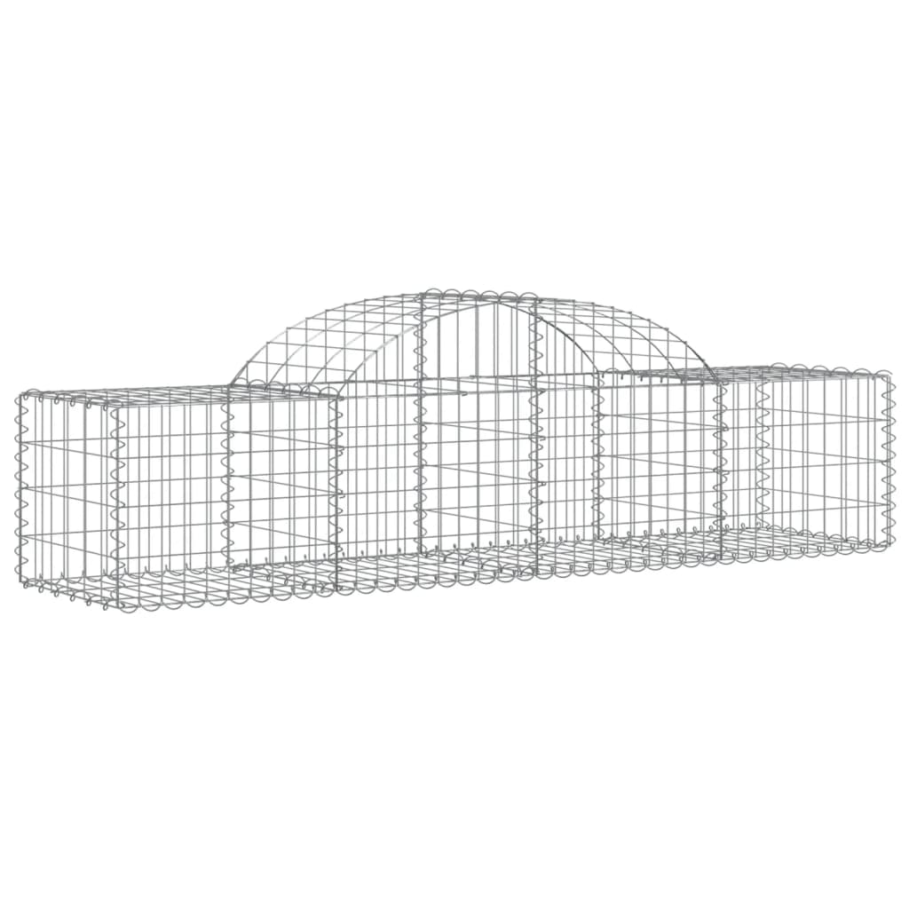 vidaXL Arched Gabion Baskets 2 pcs 78.7"x19.7"x15.7"/23.6" Galvanized Iron-2