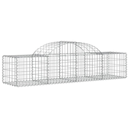 vidaXL Arched Gabion Baskets 2 pcs 78.7"x19.7"x15.7"/23.6" Galvanized Iron-2