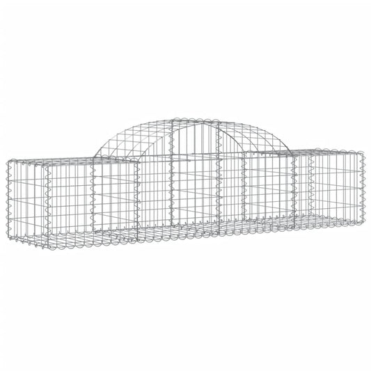 vidaXL Arched Gabion Baskets 4 pcs 78.7"x19.7"x15.7"/23.6" Galvanized Iron-0