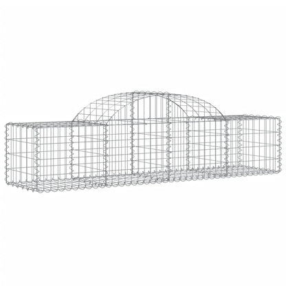 vidaXL Arched Gabion Baskets 4 pcs 78.7"x19.7"x15.7"/23.6" Galvanized Iron-0