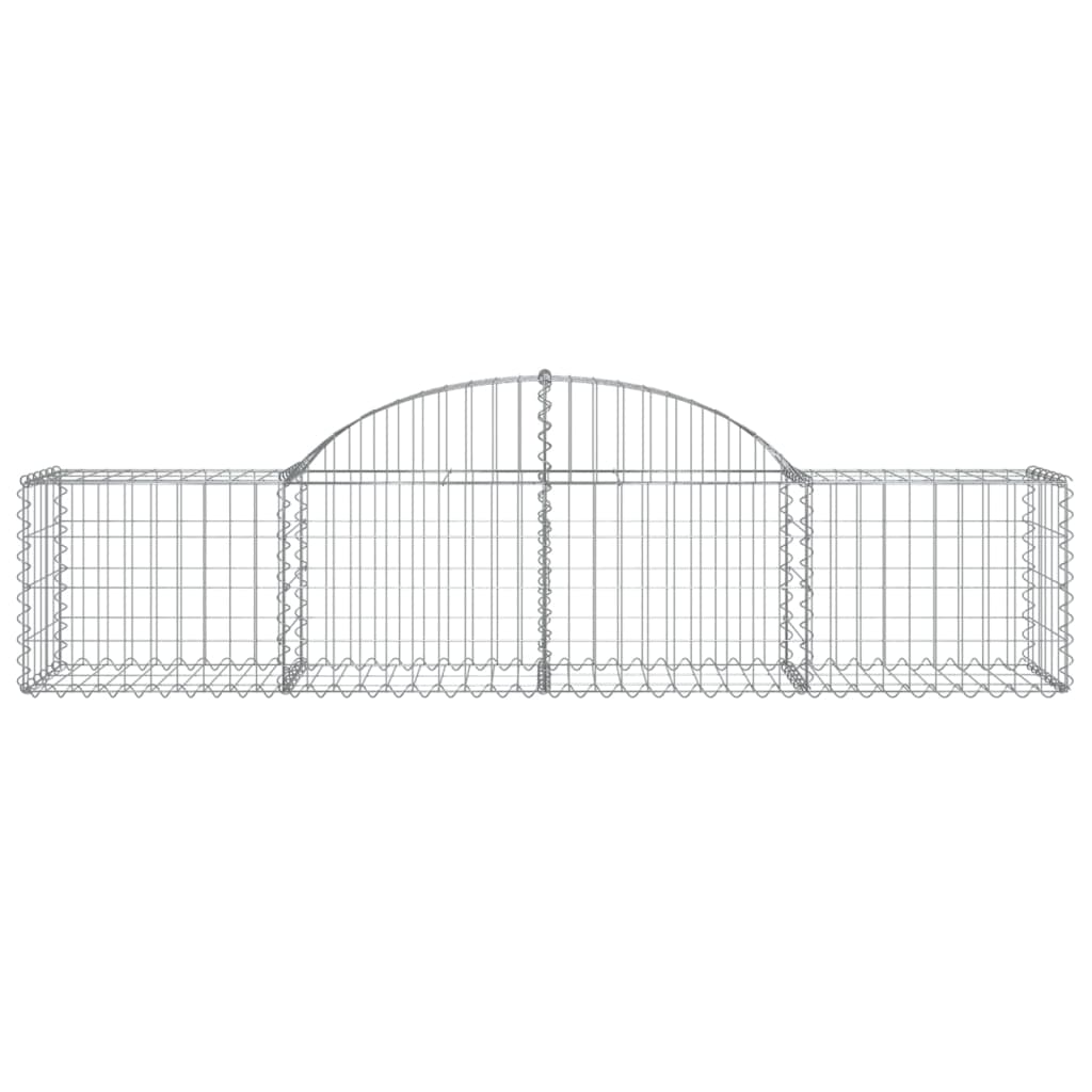 vidaXL Arched Gabion Baskets 4 pcs 78.7"x19.7"x15.7"/23.6" Galvanized Iron-4