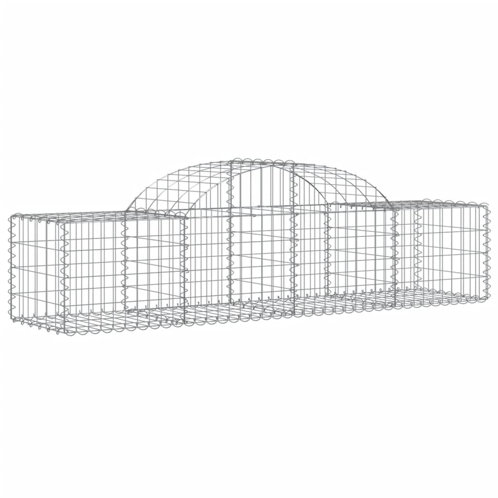 vidaXL Arched Gabion Baskets 5 pcs 78.7"x19.7"x15.7"/23.6" Galvanized Iron-0