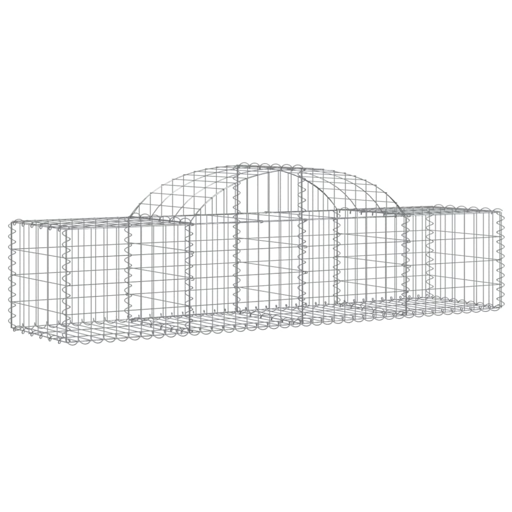 vidaXL Arched Gabion Baskets 7 pcs 78.7"x19.7"x15.7"/23.6" Galvanized Iron-0
