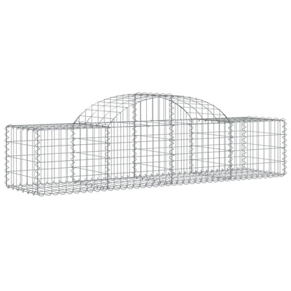 vidaXL Arched Gabion Baskets 7 pcs 78.7"x19.7"x15.7"/23.6" Galvanized Iron-0