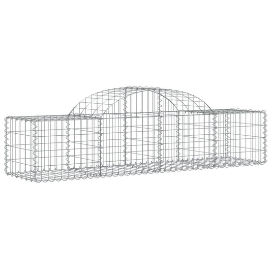 vidaXL Arched Gabion Baskets 7 pcs 78.7"x19.7"x15.7"/23.6" Galvanized Iron-0