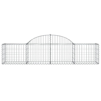 vidaXL Arched Gabion Baskets 7 pcs 78.7"x19.7"x15.7"/23.6" Galvanized Iron-4