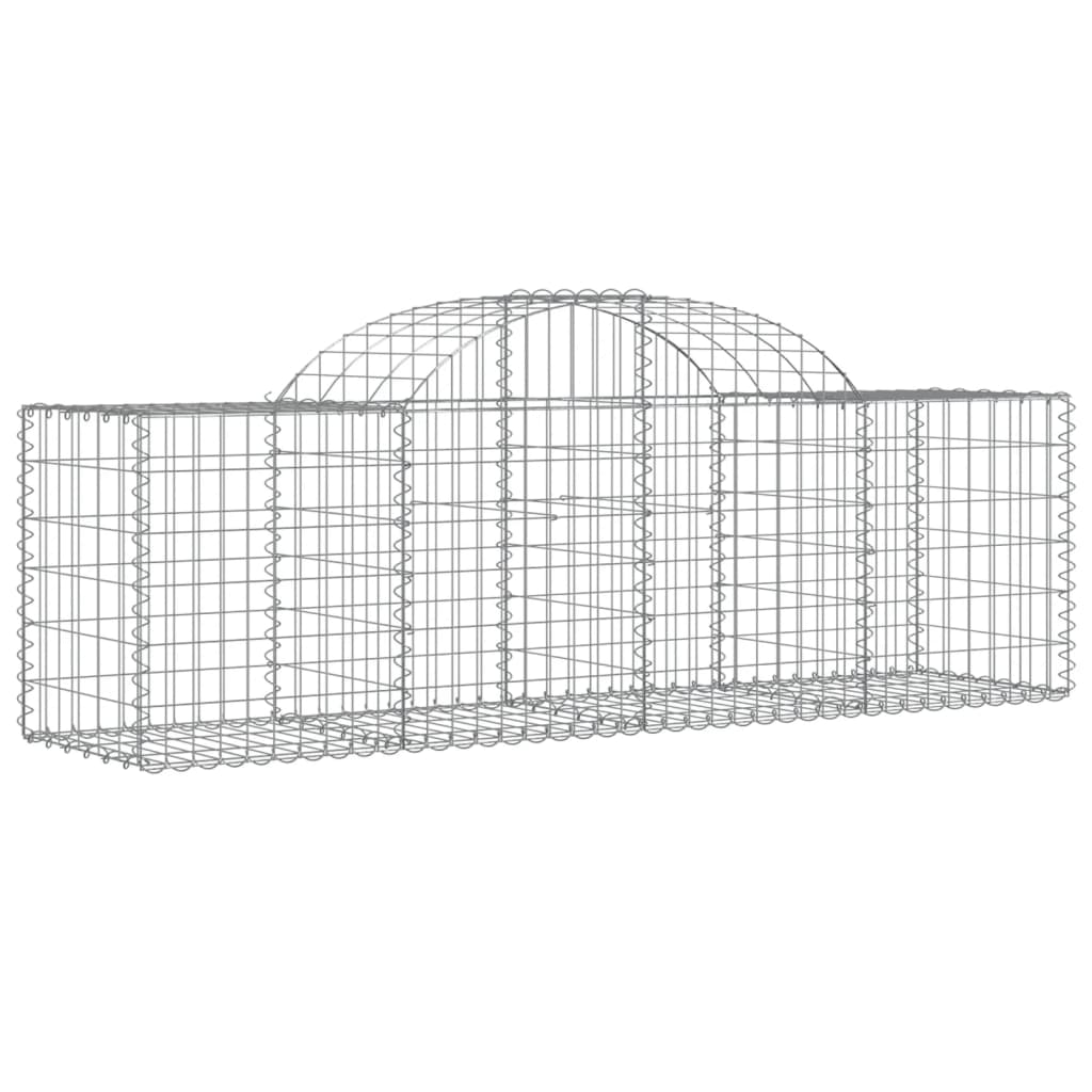 vidaXL Arched Gabion Baskets 2 pcs 78.7"x19.7"x23.6"/31.5" Galvanized Iron-2